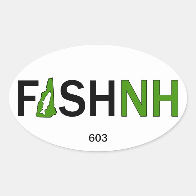 Sticker de pêche FISHNH New Hampshire - 603 (Devant)