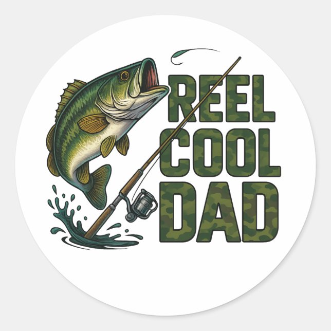 Sticker de pêche pour papa Cool de bobine - Cadeau (Devant)