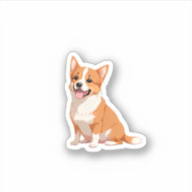 Sticker de petit corgi à main