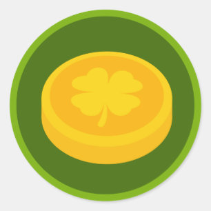 sticker de pièce d'or Saint Patrick's Day