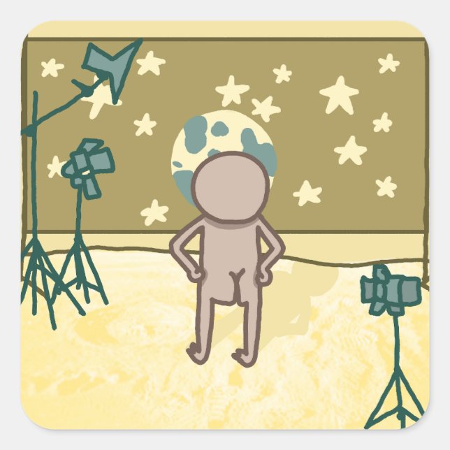 Sticker de plaisanterie Fake Moon Landing (Devant)