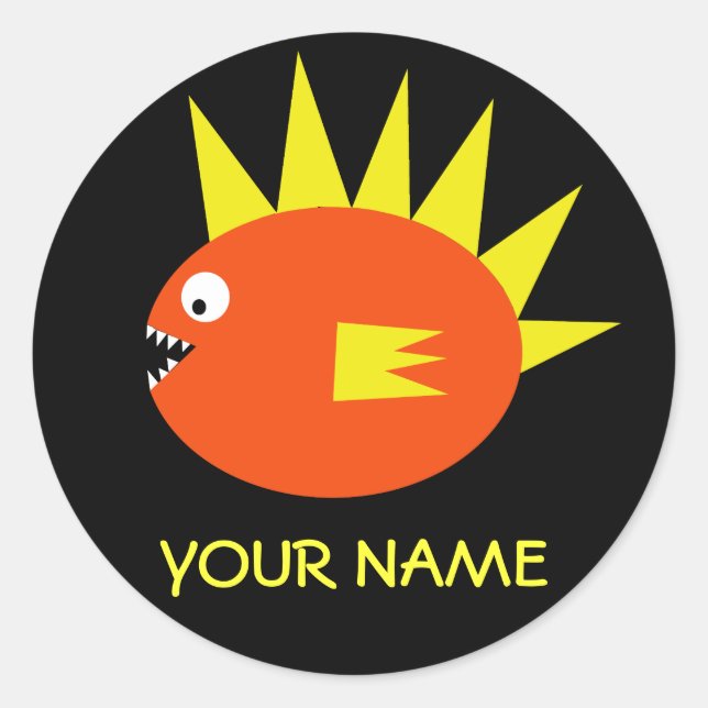 Sticker de poisson effrayant personnalisé (Devant)