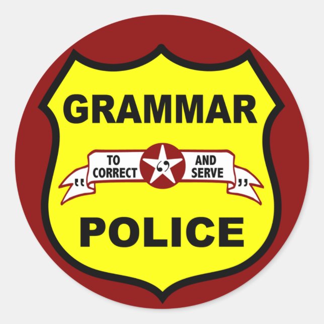 Sticker de police de grammaire (Devant)