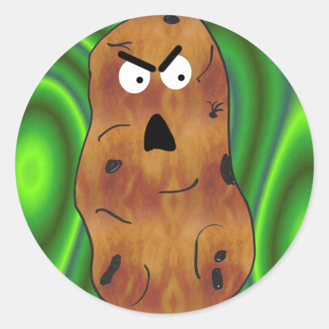 Sticker de pomme de terre en colère sans texte (Devant)