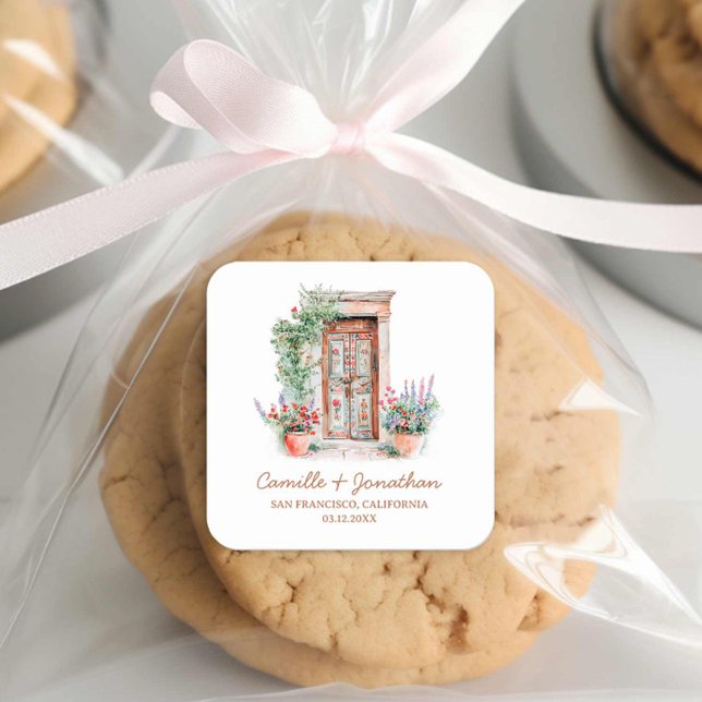 Sticker de préférence de mariage de destination ru (Rustic Terracotta Wedding  Favor Stickers)