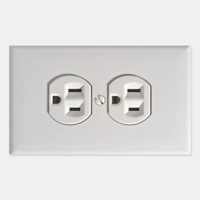 Sticker de prise électrique faux Prank April Fools (Devant)