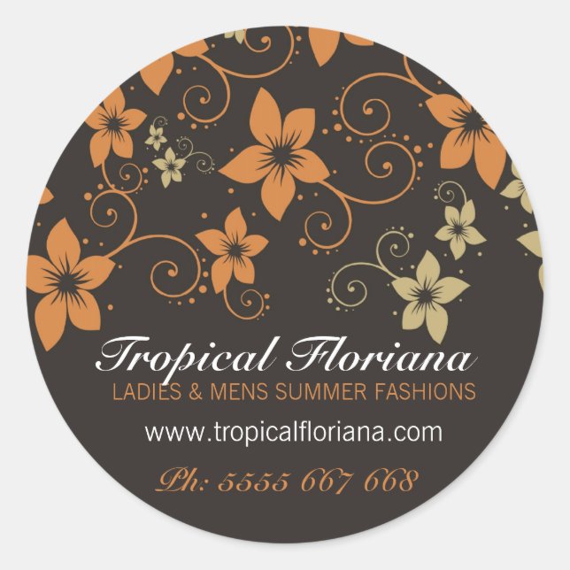 Sticker de promotion commerciale Tropical Floral (Devant)