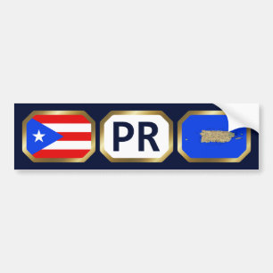 Sticker de protection Porto Rico Flag Map