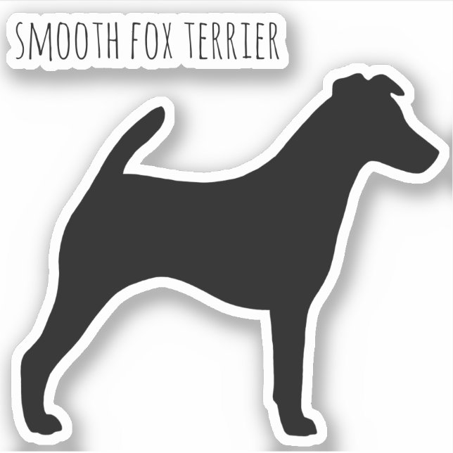 Sticker de race de chien Silhouette Fox lisse (Devant)
