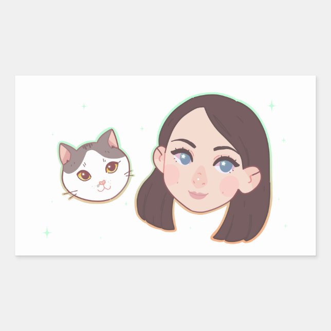 Sticker de rectangle Wini et Matty (Devant)