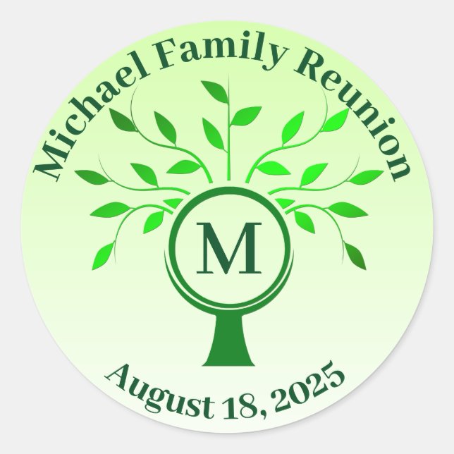 Sticker de réunion de famille Monogramme (Devant)