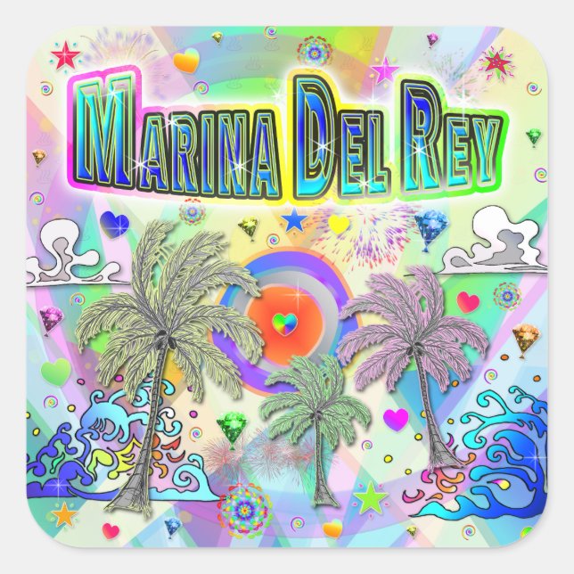 Sticker de rêve profond Marina Del Rey (Devant)