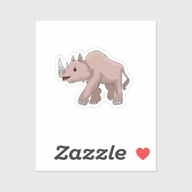 Sticker de rhinocéros laineux Little Sascha (Feuille)