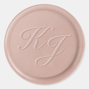 Sticker de sceau de cire en latte rose initial de