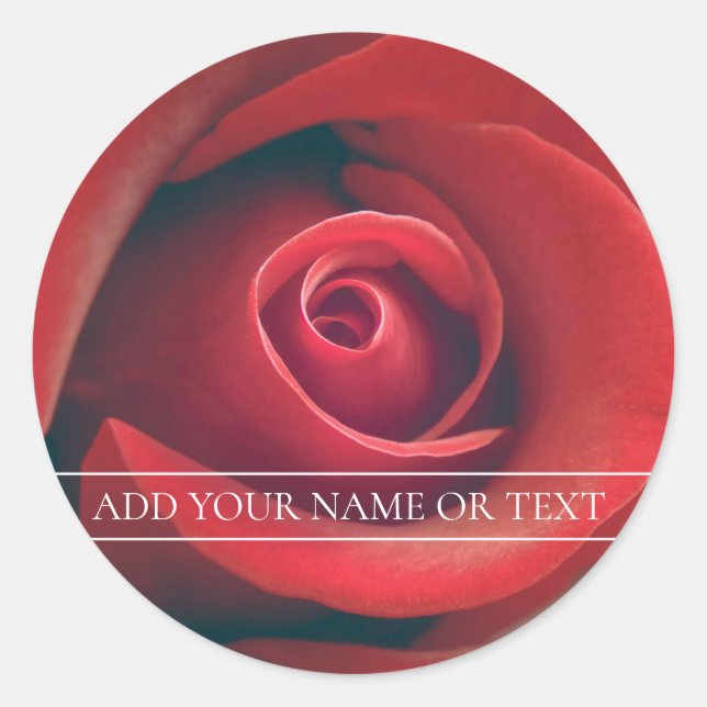 STICKER DE SCEAU D'ENVELOPPE "ROSE ROUGE" (Devant)