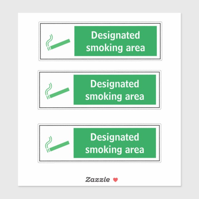 Sticker de sécurité de zone fumeurs désigné (Feuille)