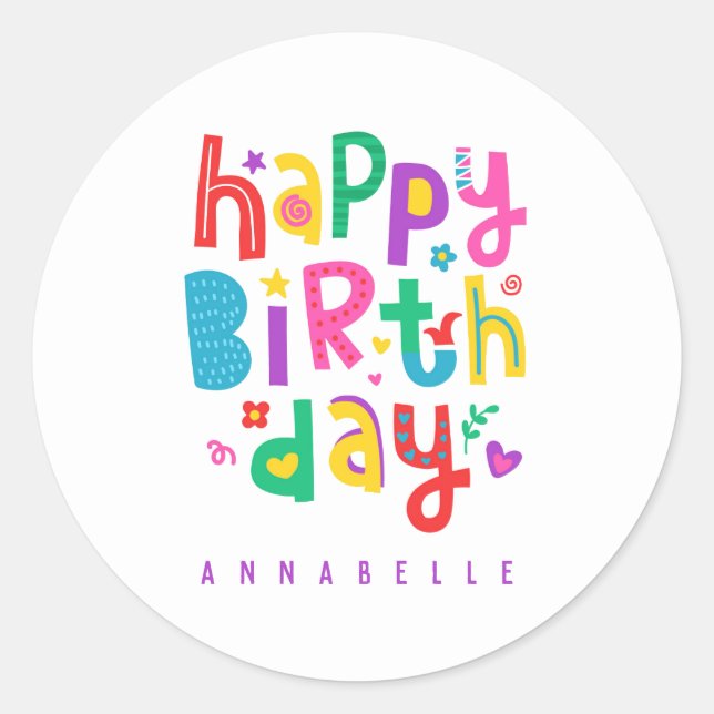 STICKER DE SEL ENVELOPPE RONDE : JOYEUX ANNIVERSAI (Devant)