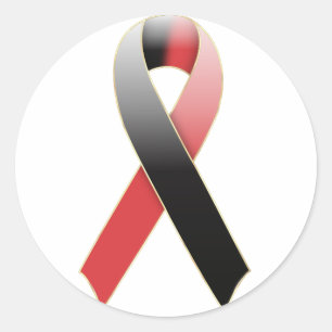 Sticker de sensibilisation au ruban noir et rouge