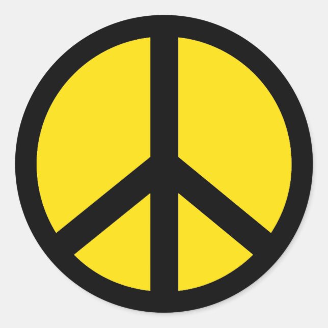 STICKER DE SIGNE DE PAIX JAUNE ET NOIRE (Devant)