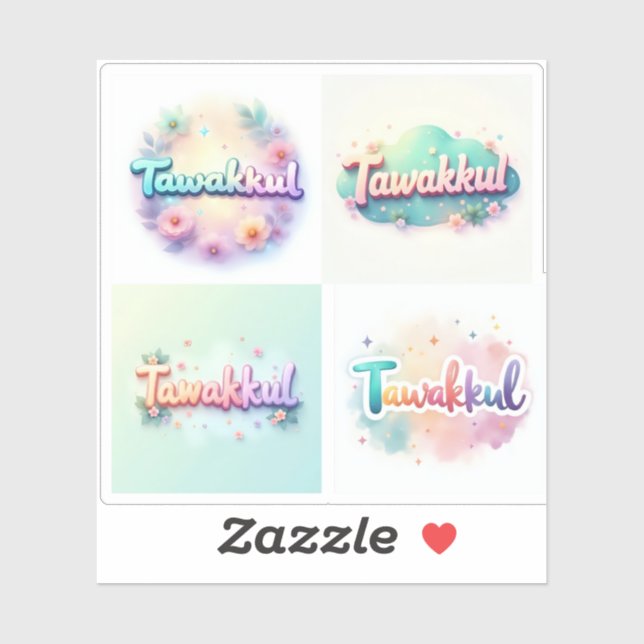 Sticker de style Tawakkul Pastel Kawaii - Mot isla (Feuille)