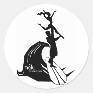 Sticker de surf en tandem noir