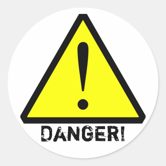 Sticker de symbole d'avertissement jaune et noir p (Devant)