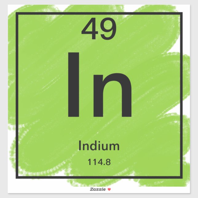 Sticker de table périodique - Indium (Feuille)