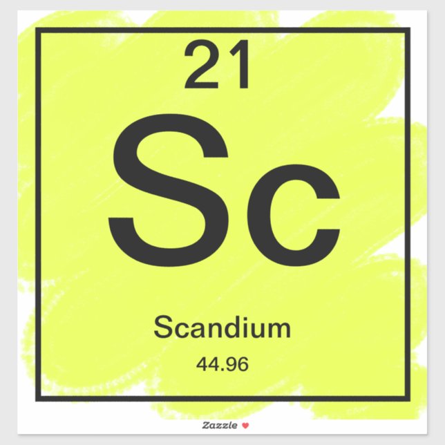 Sticker de table périodique - Scandium (Feuille)