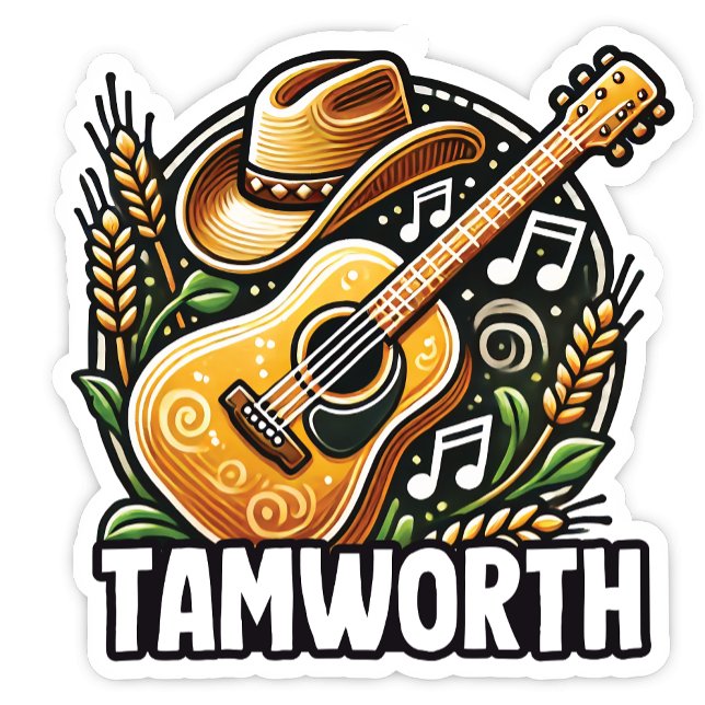 Sticker de Tamworth, NSW Australie (Tamworth New South Wales, Australia. Country Music Festival, Golden Guitar Momento.)