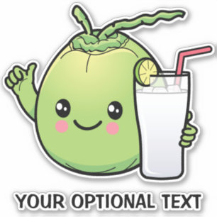 Sticker de texte personnalisé Coconut