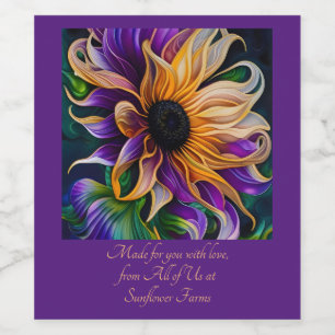 Sticker de tournesol violet et or