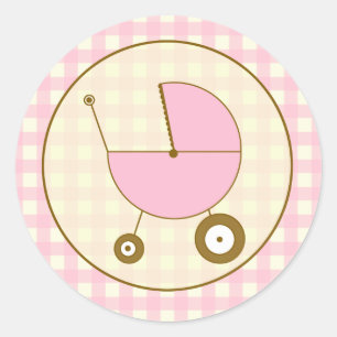 Sticker de transport En vichy bébé rose