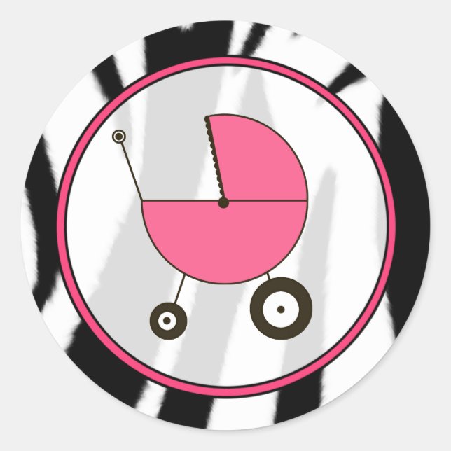 Sticker de transport pour bébés Zebra Print et ros (Devant)