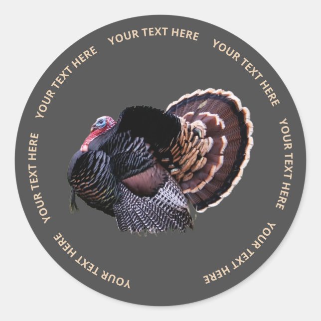 Sticker de Turquie sauvage ronde de 3" (Devant)