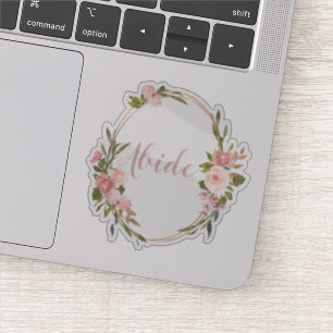 Sticker de typographie à cadre floral