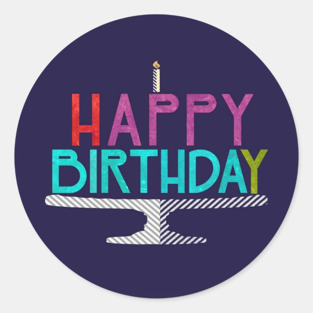 Sticker de typographie de gâteau d'anniversaire (r (Devant)
