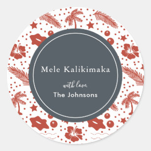 Sticker de vacances Mele Kalikimaka Red Hawaiian