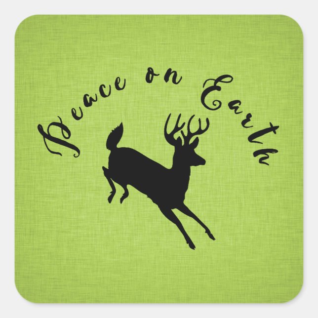 Sticker de vacances Peace on Earth Deer Green Line (Devant)