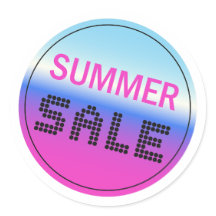 Sticker De Vente D'Été Avec Un Dégradé Holographiq