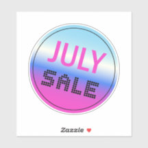 Sticker de vente juillet Dégradé holographique (1p
