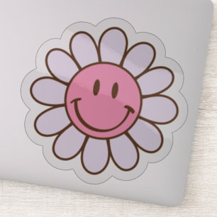 Sticker de visage de sourire rétrograde
