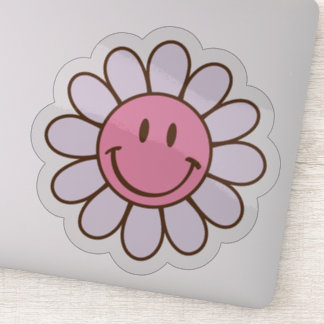 Sticker de visage de sourire rétrograde