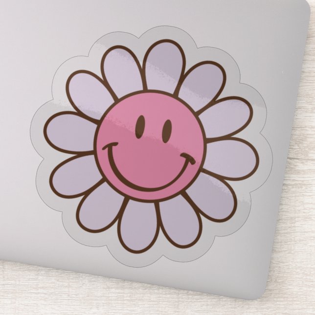 Sticker de visage de sourire rétrograde (Détail)