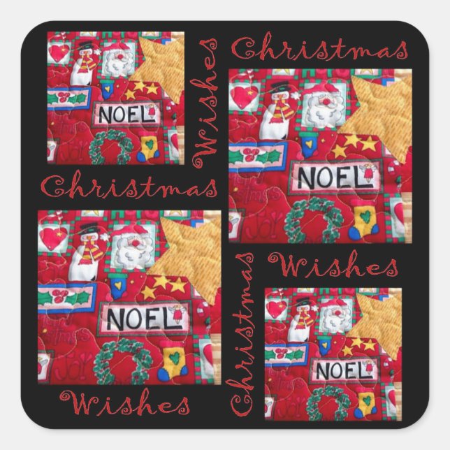 Sticker de voeux de Noël dorés (Devant)