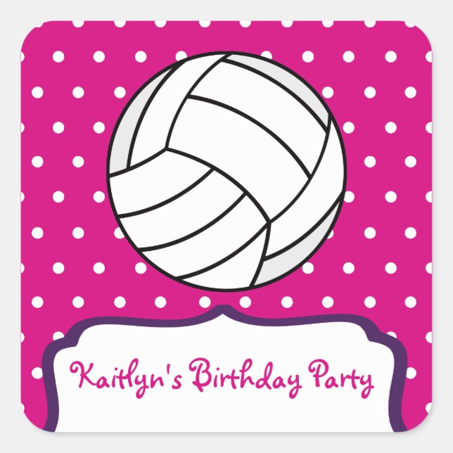 Sticker de volley-ball féminin - rose avec violet (Devant)