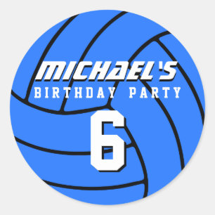 Sticker de volleyball bleu Sports anniversaire de 