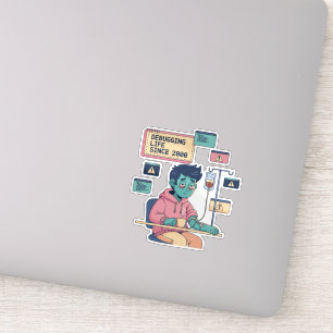 Sticker Débogage de la vie Programmeur geek