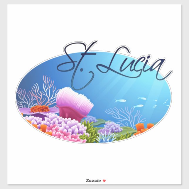 Sticker Décal de Sainte-Lucie (Feuille)