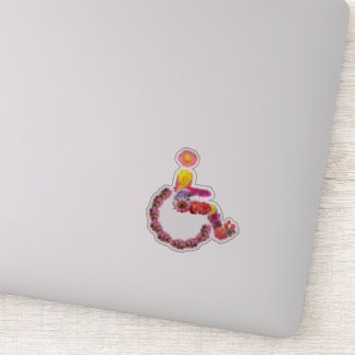Sticker Décal en fauteuil roulant floral