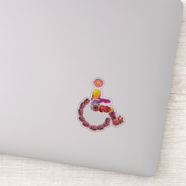 Sticker Décal en fauteuil roulant floral (Détail)